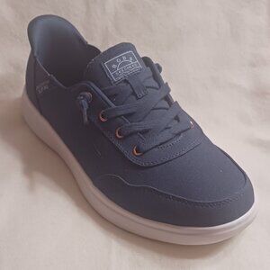 Great New Condition Bobs Skechers Slip In Wide Width Blue Canvas